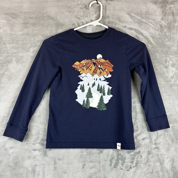 Tommy Bahama Other - Tommy Bahama T-Shirt Boy's S (5/6) Blue Graphic Mountains Trees Snow Outdoors